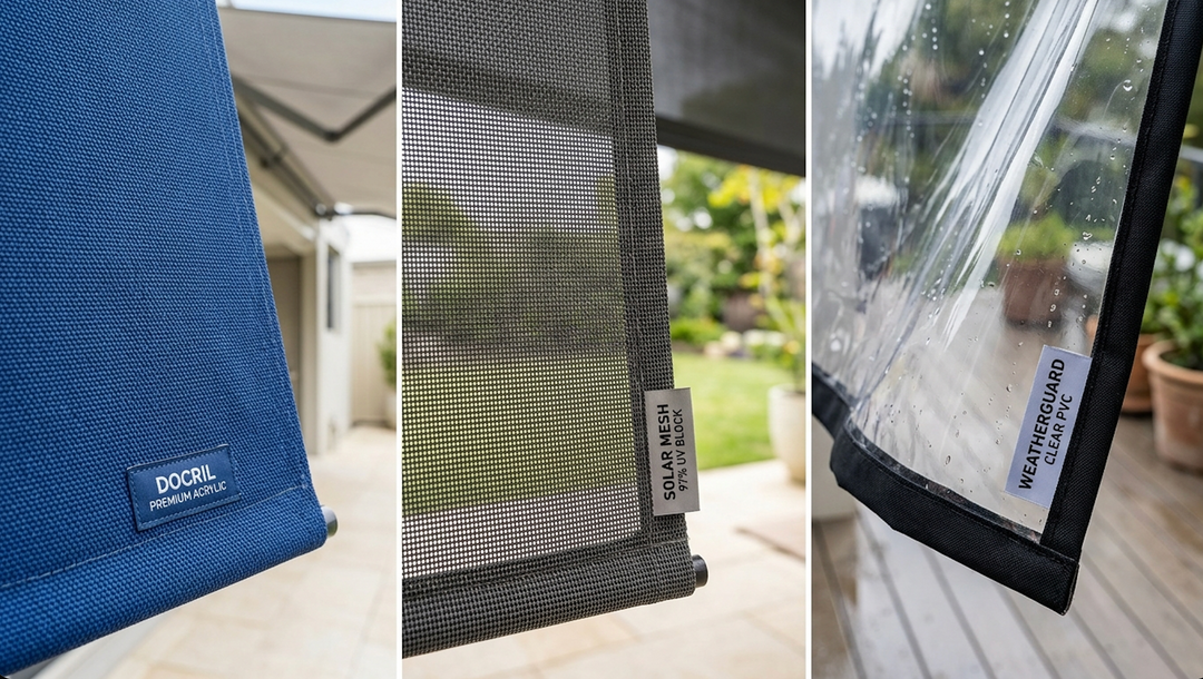 PVC vs Mesh vs Acrylic Canvas: Choosing Outdoor Blind & Awning Fabric in Australia